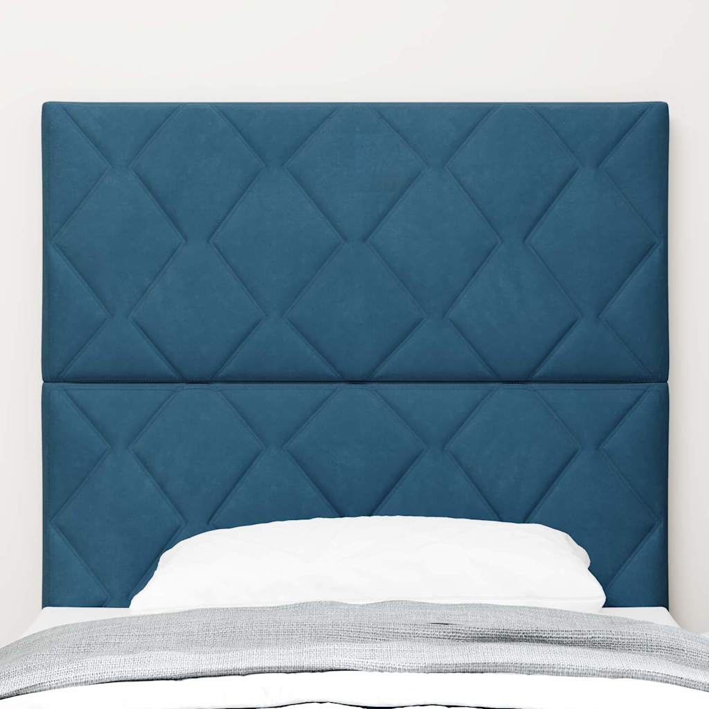 Headboard Wall-mounted Geometric Manual Dark blue 90 cm Velvet